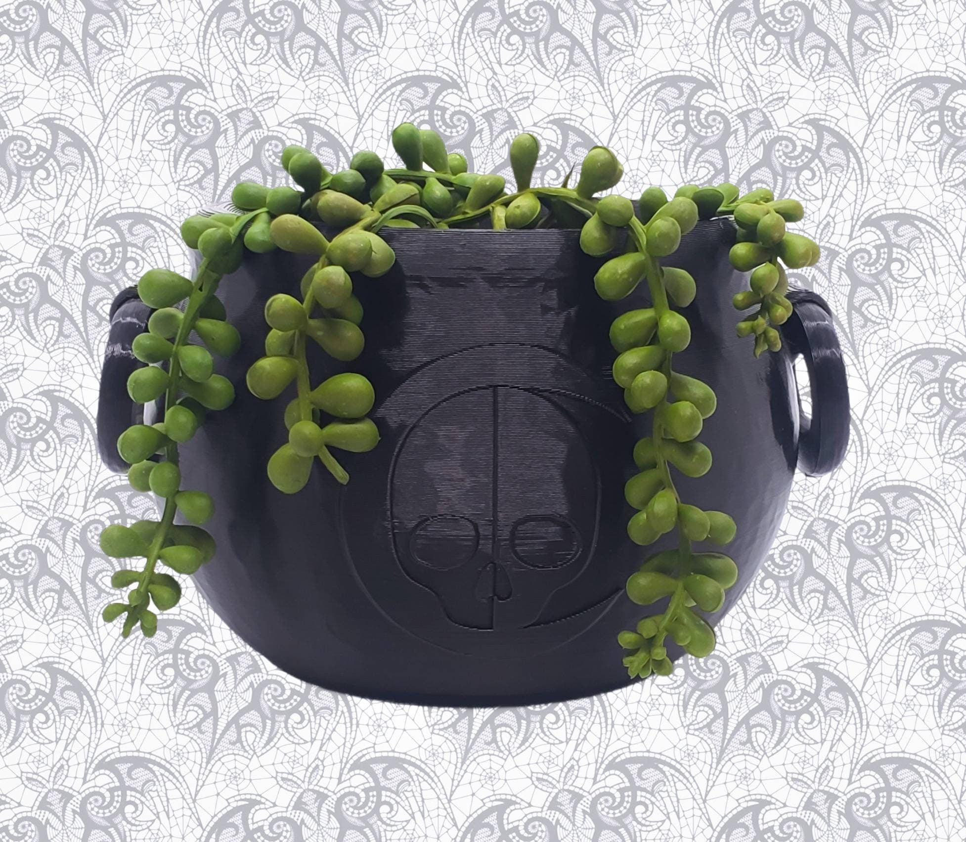 large plastic cauldron planter Large Cauldron Planter • Gothic Home Garden Decor • 3D Printed – Cursed By Design