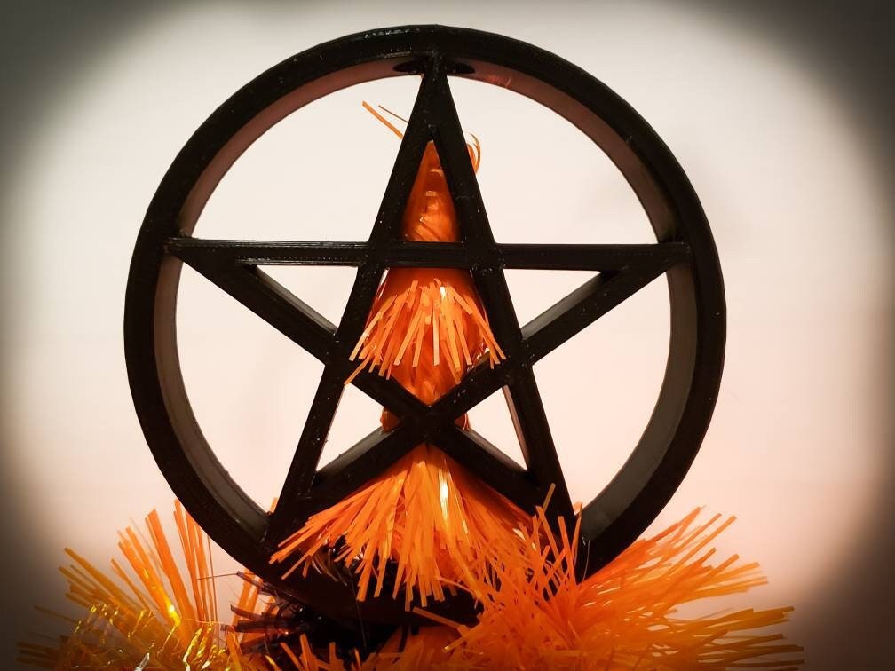 Sterling Silver Large Cut Out Tree Pentacle Pentagram