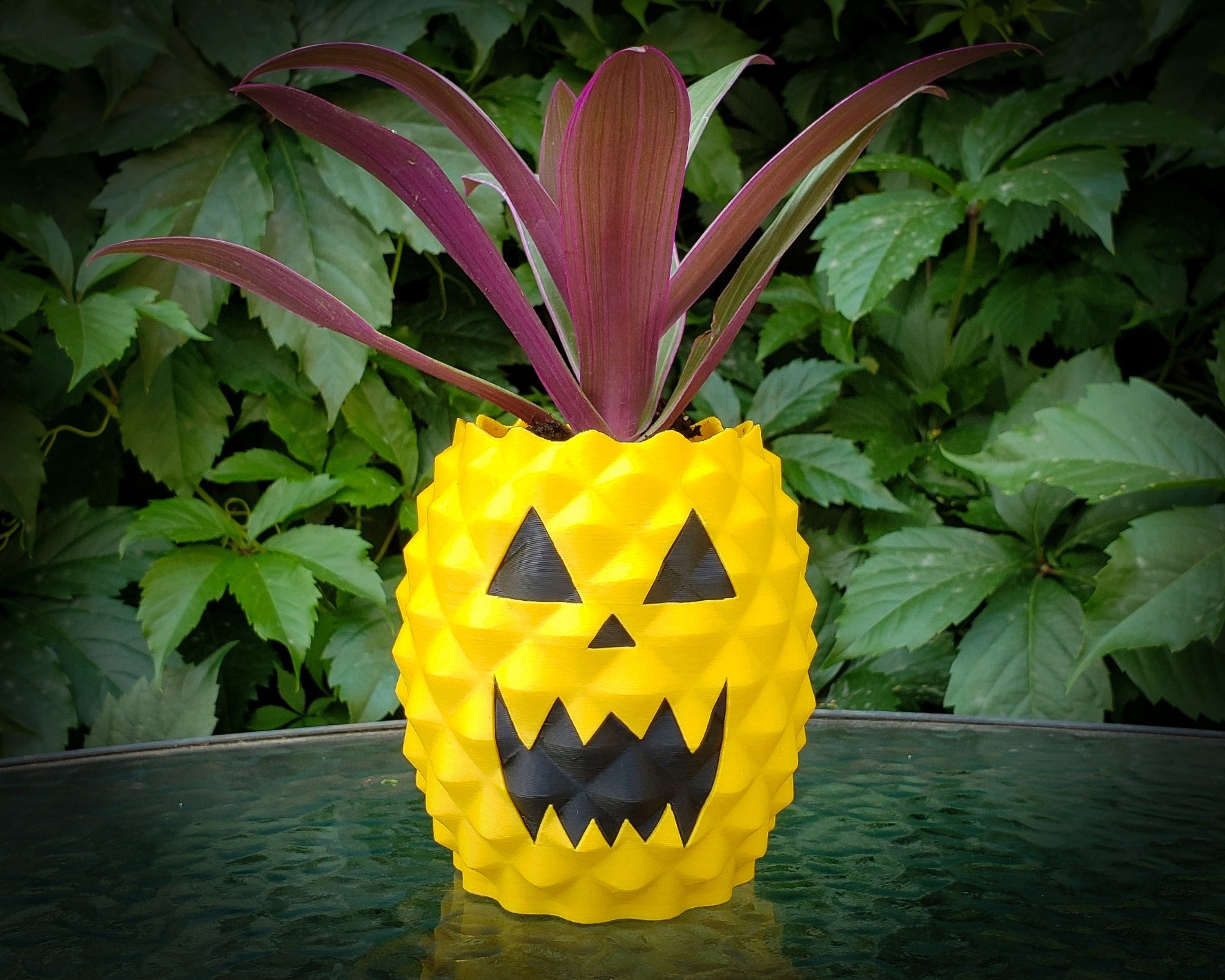 pineapple shaped planter Pineapple Jack-O-Lantern Planter • Gothic Home Garden Decor • 3D Print – Cursed By Design