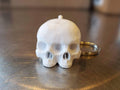 Conjoined Skull Keychain  || anatomy key ring goth pendant gothic accessories human skull with jaw medical jewelry heart eyes