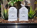 Eric and Shelly Headstone Set Garden Markers || Gothic Home Decor Goth Grave Horror The Crow Tombstone Gravestone Cake Topper || 3D Print