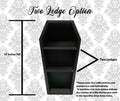 Classic Coffin Shelf 10 inch Tall || Gothic Home Decor Goth Office Desk Accessory Witchy Crystal Hanging Organizer || Personalized 3D Print