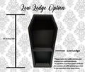 Classic Coffin Shelf 10 inch Tall || Gothic Home Decor Goth Office Desk Accessory Witchy Crystal Hanging Organizer || Personalized 3D Print