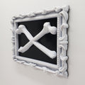 Crossbones Frame Wall Art || Vintage Ornate gothic home decor haunted halloween accessory spooky goth macabre witch gallery wall 3D printed
