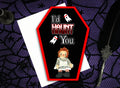 Id Haunt You Coffin Greeting Card || Valentine's Day Anniversary Birthday Annabelle Goth Gothic Occasion Holiday Sexy