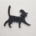 Flexible Cat with Witch Hat Toy • Gothic Home Decor • 3D Printed