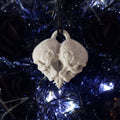 Heart Skulls Tree Ornament • Gothic Holiday Home Decor • 3D Printed